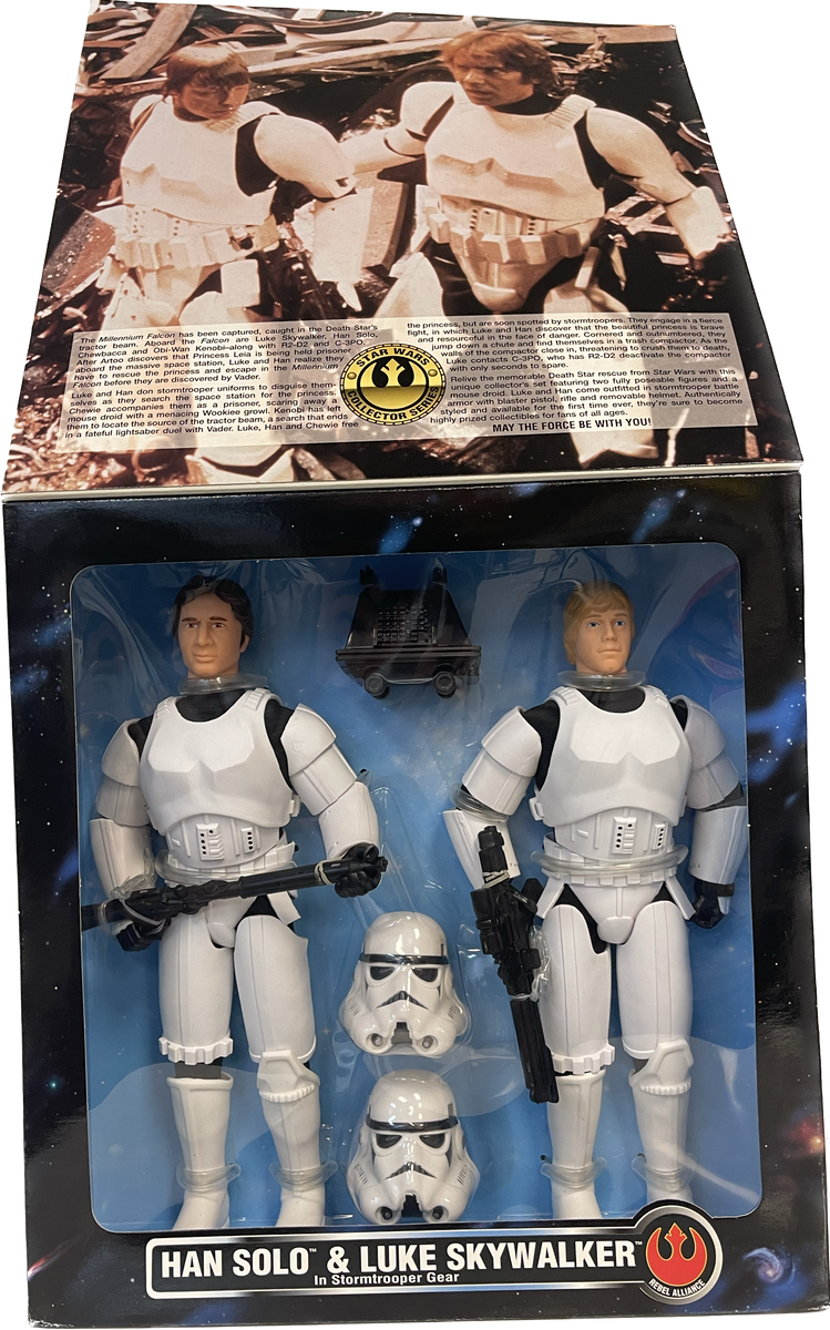 Star Wars Action Collection 12 Luke Skywalker in Hoth Gear, Han Solo in  Hoth Gear, Snowtrooper, at-at Driver Figure Set