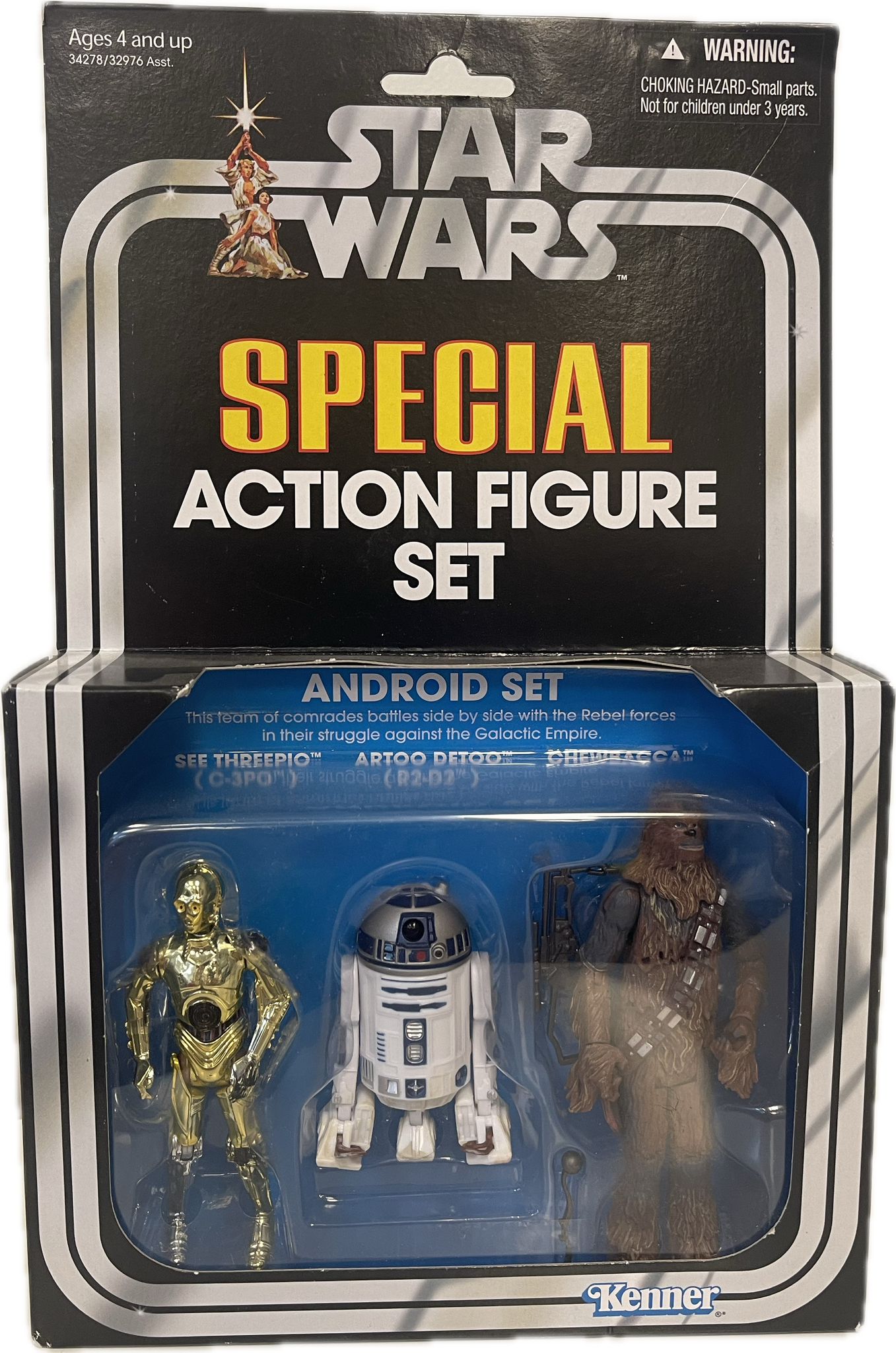 Star Wars Special Android Figure Set C-3PO, R2-D2, & Chewbacca