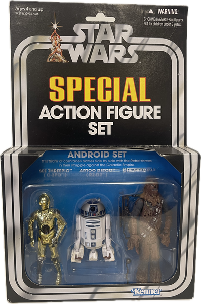 Star Wars Special Android Figure Set C-3PO, R2-D2, & Chewbacca