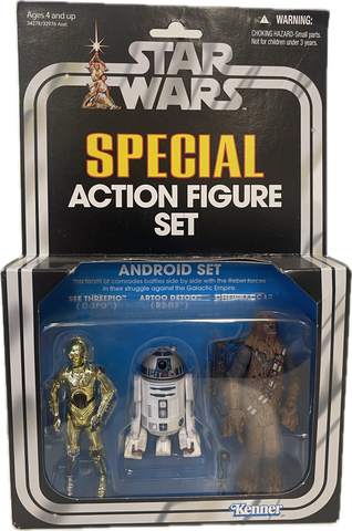 Star Wars Special Android Figure Set C-3PO, R2-D2, & Chewbacca