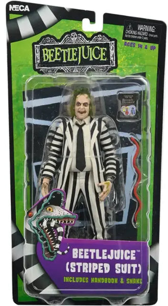 BEETLEJUICE (1988) - 7 IN SCALE ACTION FIGURE – BLACK AND WHITE STRIPED SUIT BEETLEJUICE IN BLISTER PACKAGING