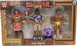 WWE Generations Elite Collection Maivia Legacy The Rock Family Three Figure Set