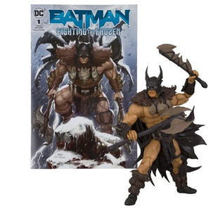 Batman Fighting the Frozen Page Punchers Wave 4 Batman 7-Inch Scale Action Figure with Comic Book