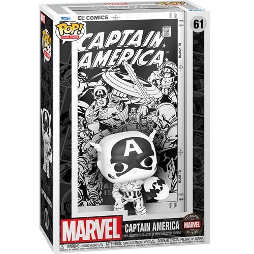 Marvel 85th Captain America B&amp;W Pop! Comic Cover Figure #61