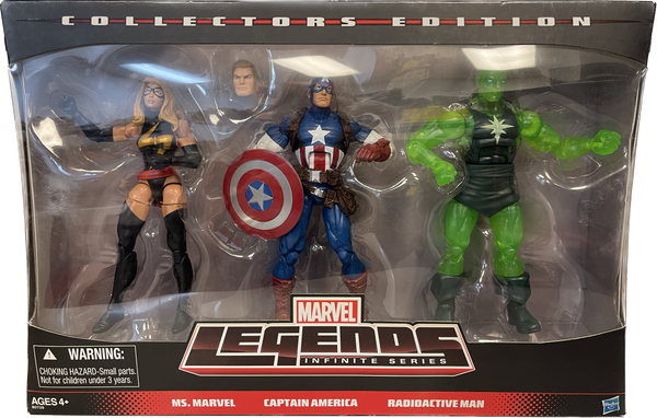 Marvel Legends Ms. Marvel, Captain America, & Radioactive Man