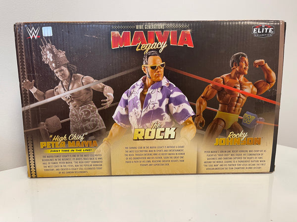 WWE Generations Elite Collection Maivia Legacy The Rock Family Three Figure Set