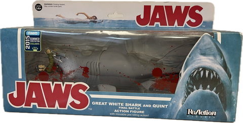 ReAction Figures Jaws Great White Shark & Quint Final Battle Figure Set