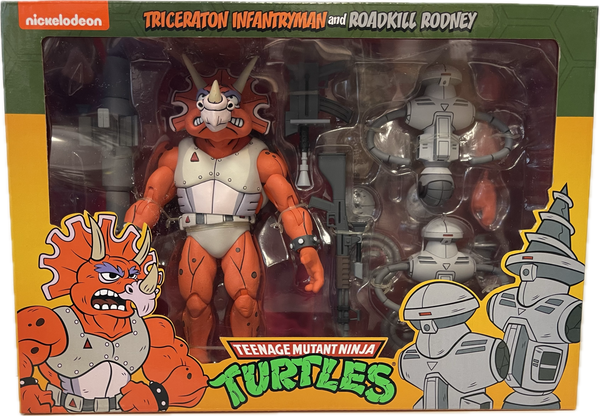 Teenage Mutant Ninja Turtles Triceraton Infantyman & Roadkill Rodney Set