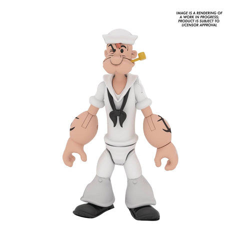 Popeye Classics Wave 2 Popeye White Sailor Suit 1:12 Scale Action Figure