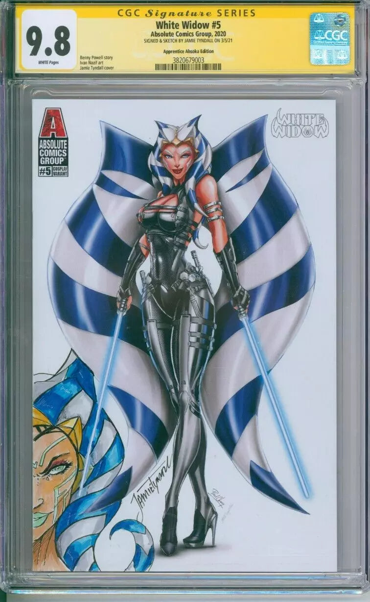 White Widow #5 CGC Signature Series 9.8 Jamie Tyndall Sketch