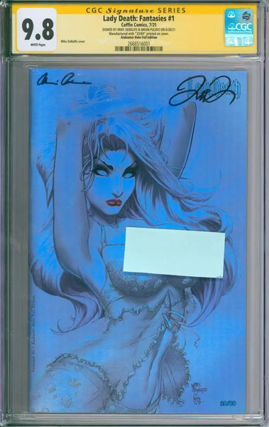 Lady Death: Fantasies #1 CGC 9.8 Signed By Pulido & Debalfo Alabaster Holo Foil