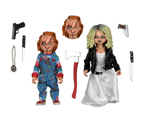Bride of Chucky 8″ Scale Clothed Figure Chucky & Tiffany 2-Pack