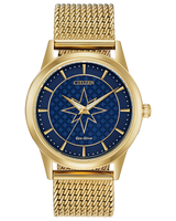 Eco-Drive Captain Marvel Gold-Tone Mesh Watch with Blue Dial