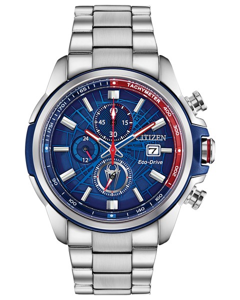 Marvel Spider Man Eco-Drive Blue Dial Stainless Steel Men’s Watch