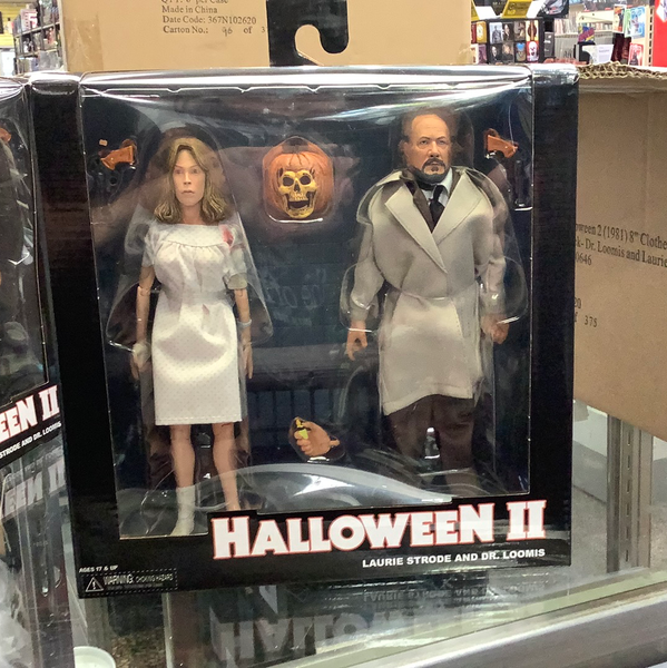Halloween 2 (1981) 8” Clothed Action Figure Dr Loomis & Laurie Strode 2Pack